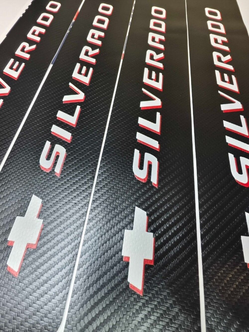 4Pcs Car Threshold Strip Door Plate Sill Scuff Cover for SILVERADO WHITE RED - Picture 2 of 5